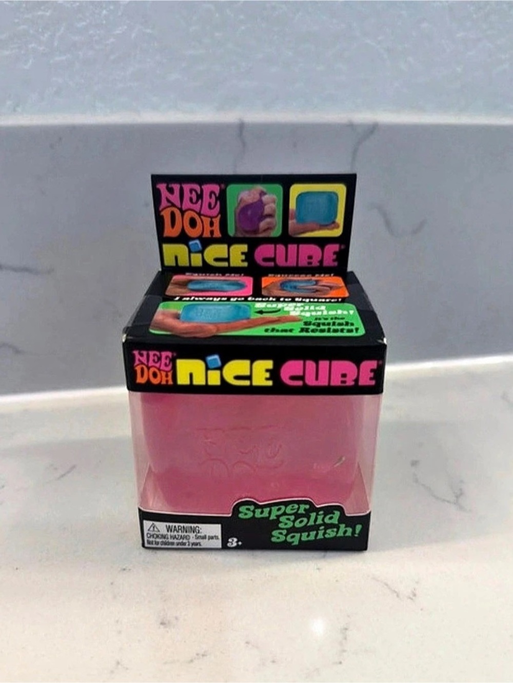 Schylling Nee Doh Nice Cube Super Solid Squish Toy Pink